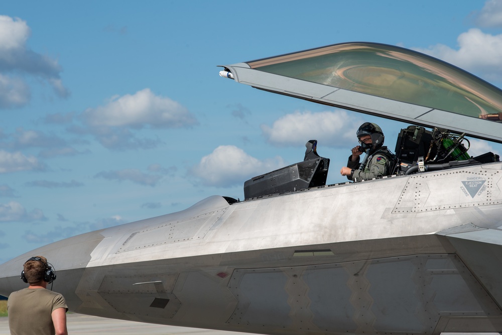 F-22s get ready for take-off