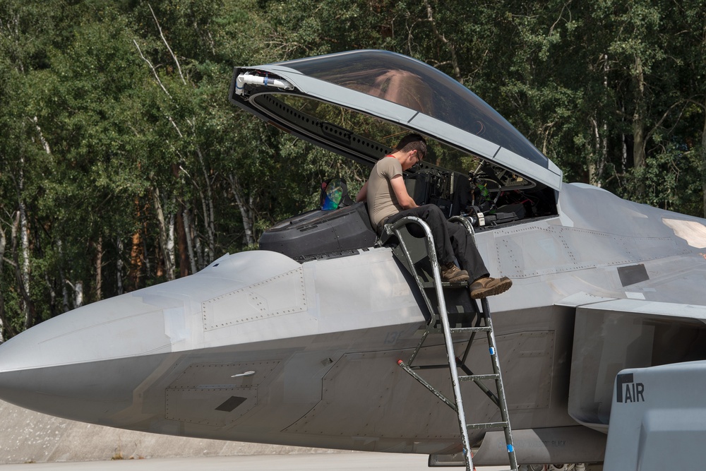 F-22s get ready for take-off