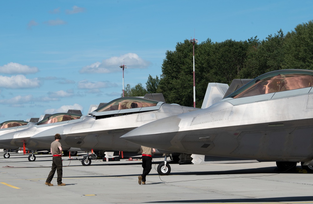 F-22s get ready for take-off