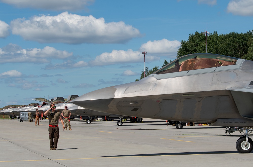 F-22s get ready for take-off