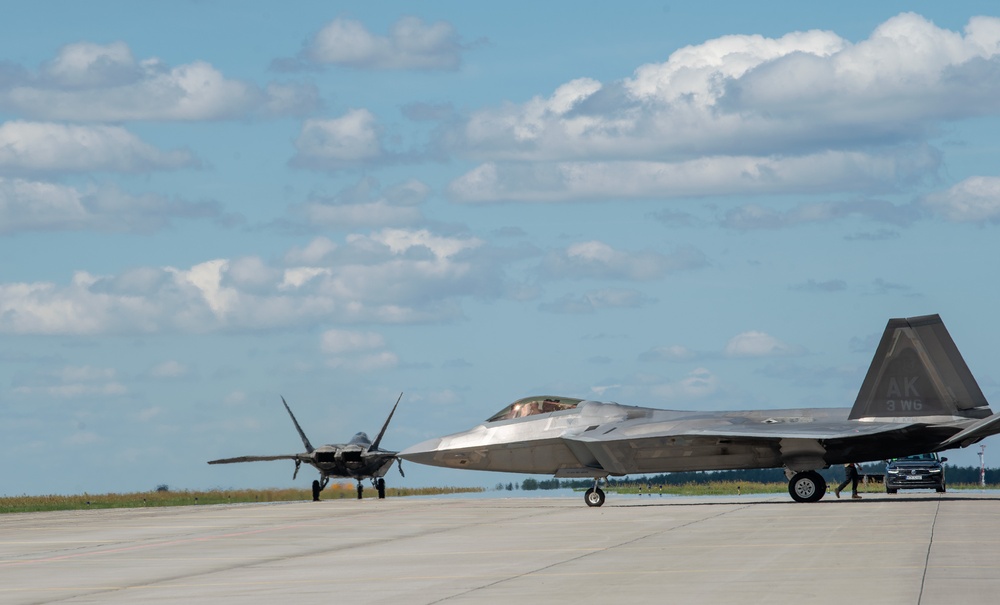 F-22s get ready for take-off