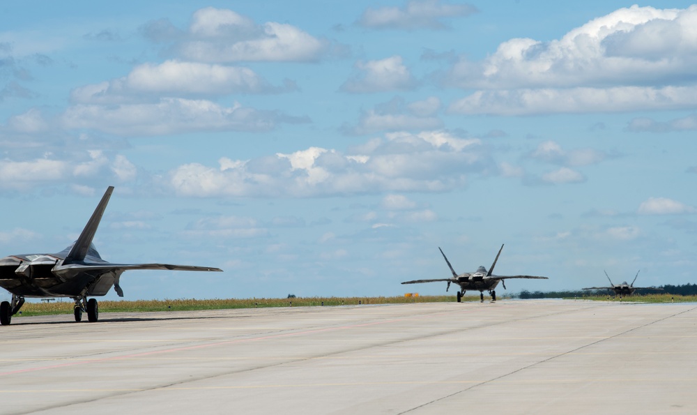 F-22s get ready for take-off