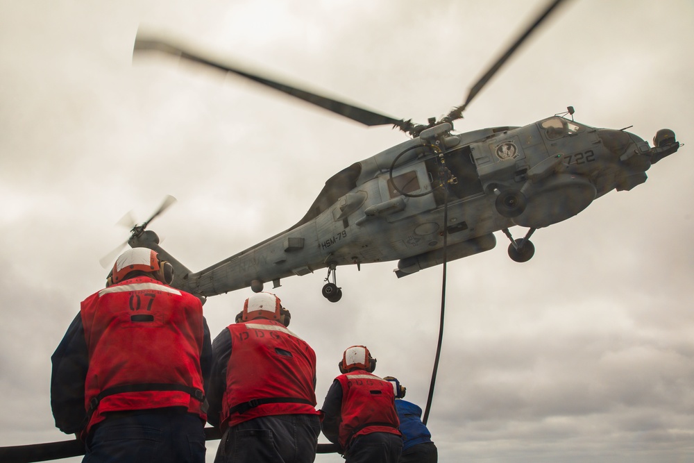 USS Paul Ignatius (DDG 117) Conducts Helicopter In-Flight Refueling