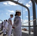 USS Leyte Gulf departs for a scheduled deployment.