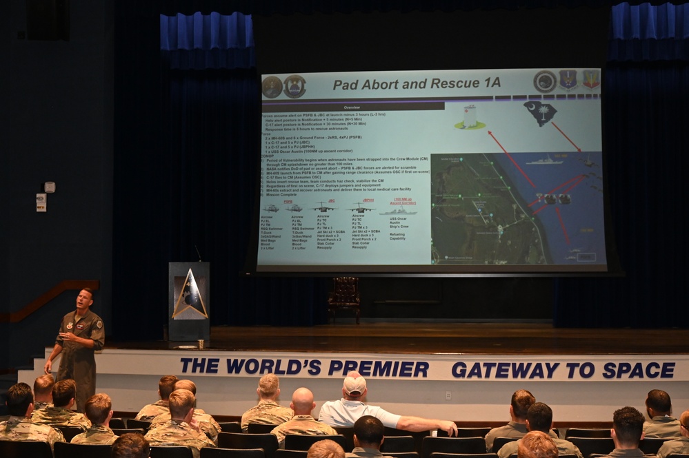 1AF's Detachment 3 integrates Air Force Pararescue, Navy Seahawk crews and swimmers for Human Space Flight Support missions