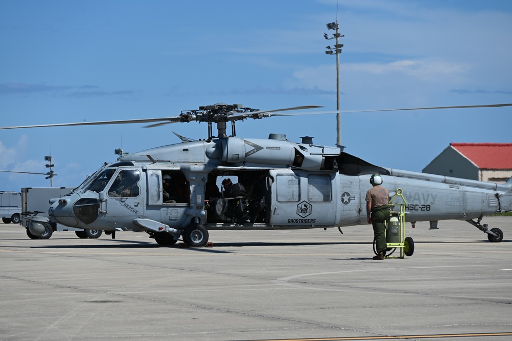 1AF's Detachment 3 integrates Air Force Pararescue, Navy Seahawk crews and swimmers for Human Space Flight Support missions