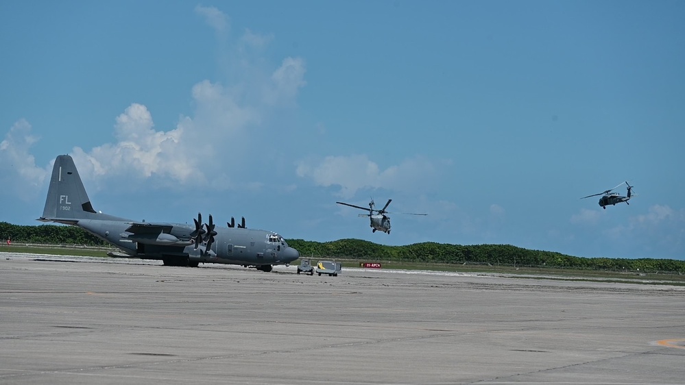 1AF's Detachment 3 integrates Air Force Pararescue, Navy Seahawk crews and swimmers for Human Space Flight Support missions