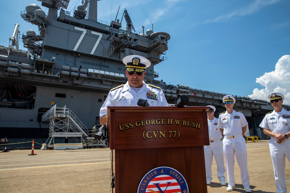USS George H.W. Bush/CSG-10 Holds Press Conference