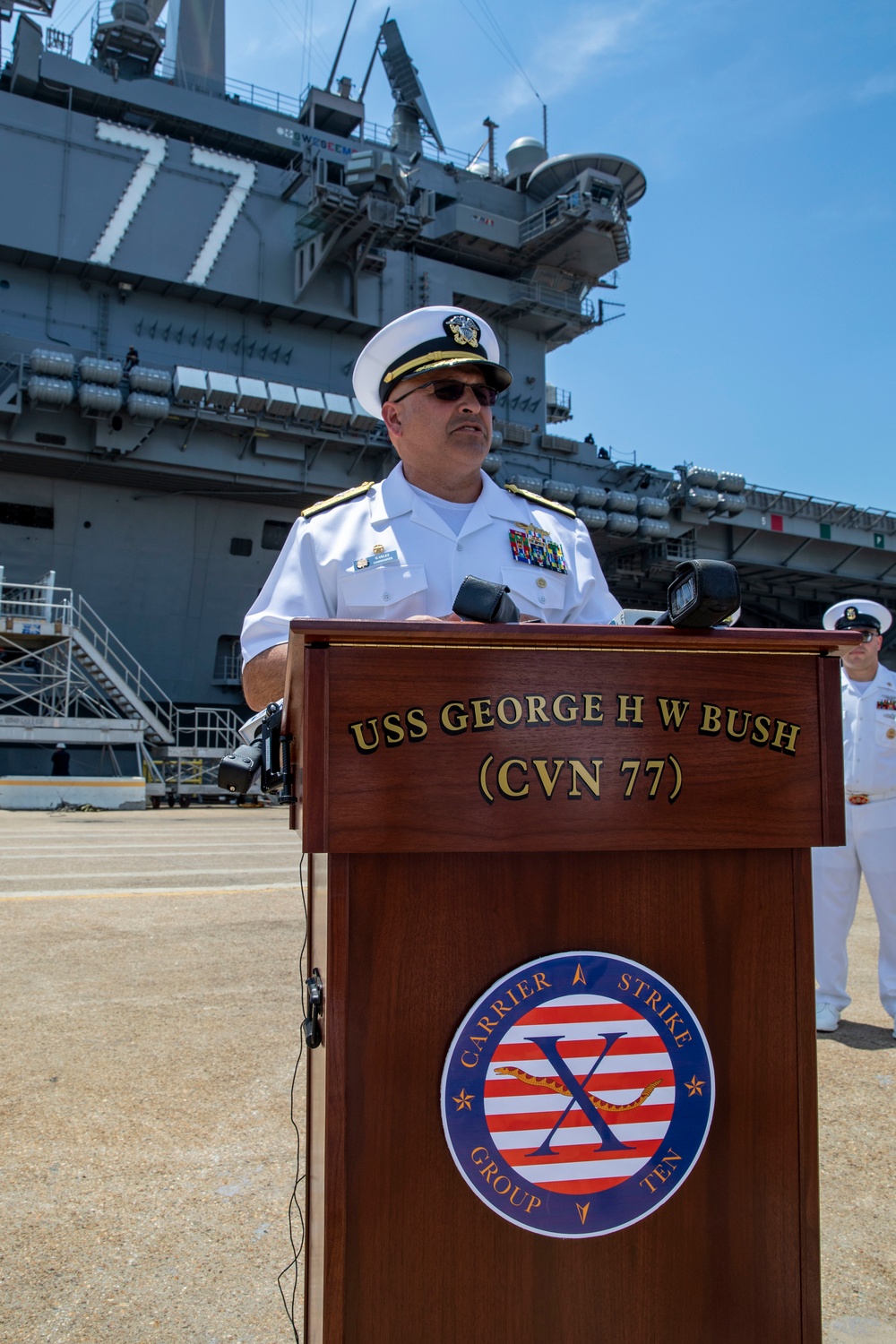USS George H.W. Bush/CSG-10 Holds Press Conference