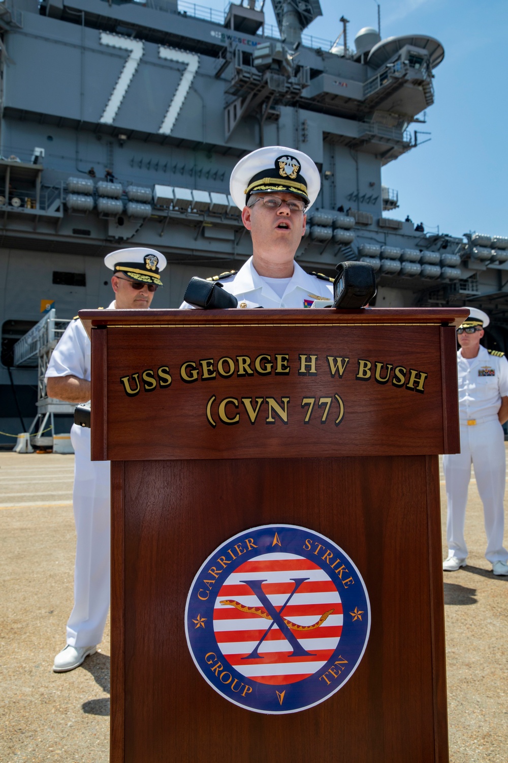 USS George H.W. Bush/CSG-10 Holds Press Conference