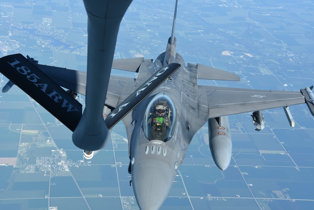 F-16 comes in for refueling