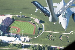 KC-135 and F-16 over the Field of Dreams