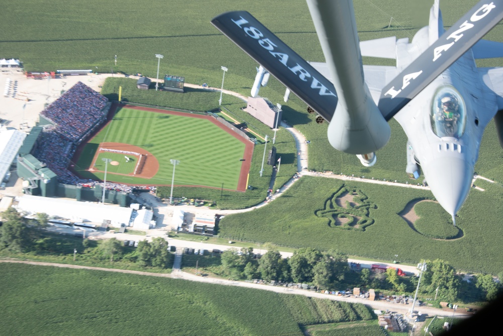 KC-135 and F-16 over the Field of Dreams
