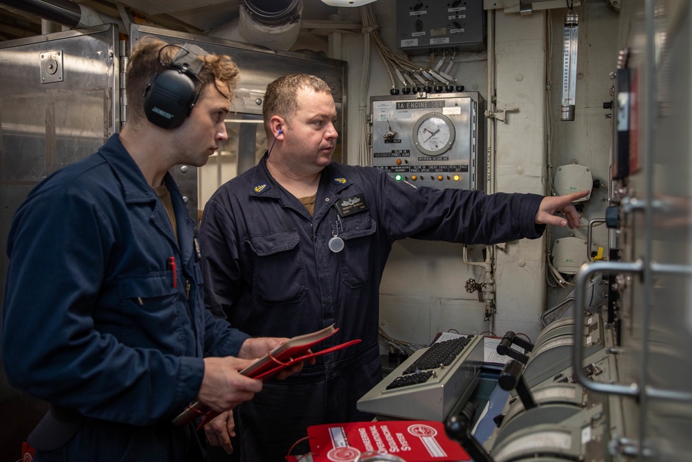 The USS Bainbridge is on a scheduled deployment in the U.S. Naval Forces Europe area of operations, employed by U.S. Sixth Fleet to defend U.S., Allied and Partner interests.