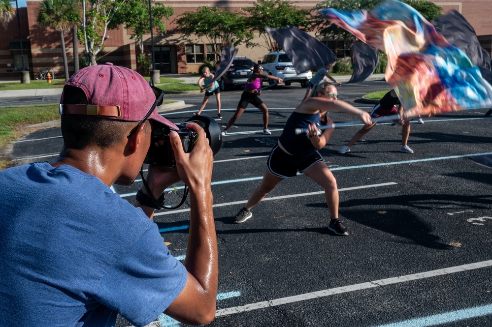 One time at band camp: Airman volunteers with local marching band