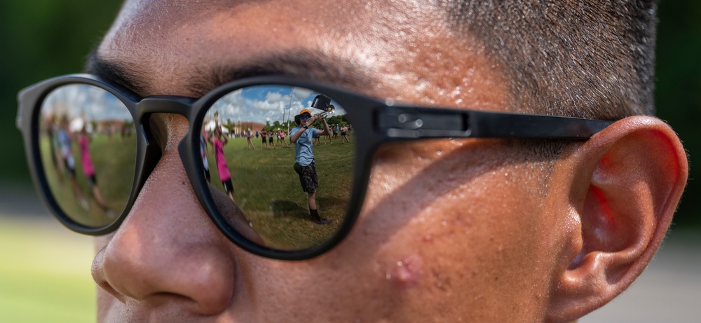 One time at band camp: Airman volunteers with local marching band