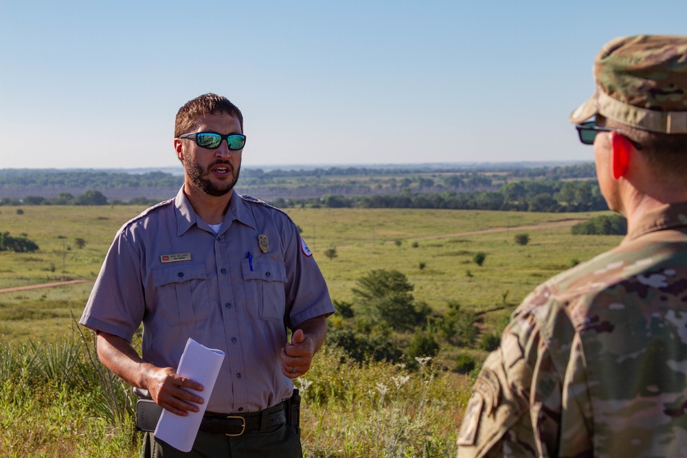 Ryan Williams introduces the Kanopolis reservior project to Col. Rayfield