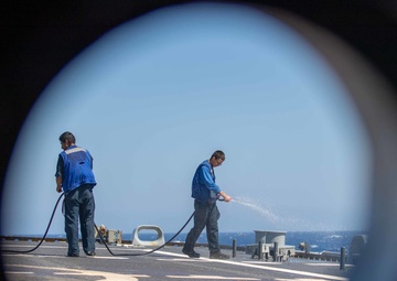 Fresh Water Washdown Aboard USS Sioux City