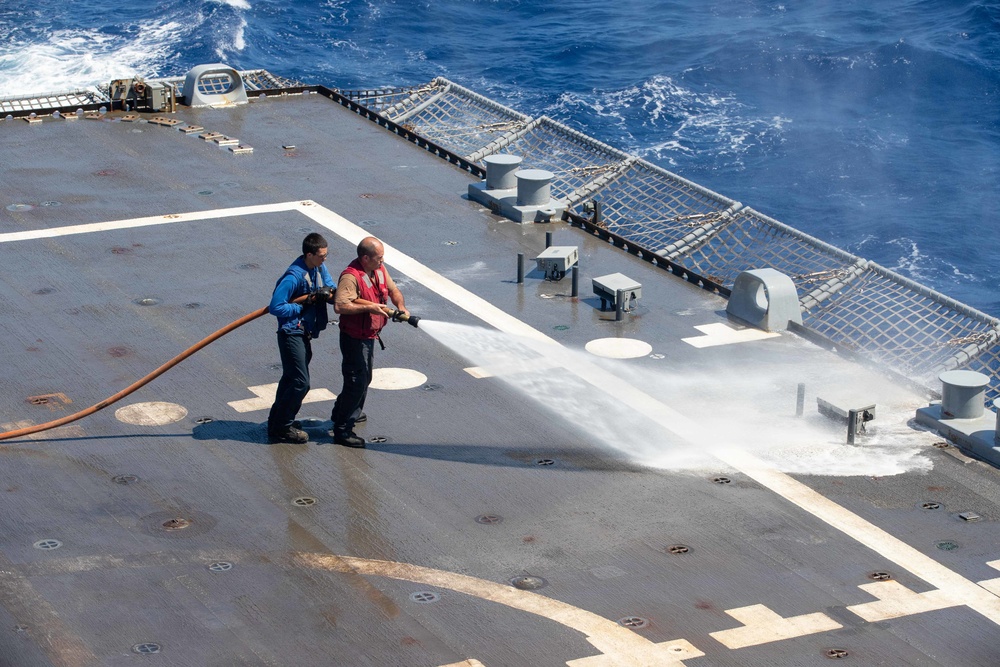 Fresh Water Washdown Aboard USS Sioux City