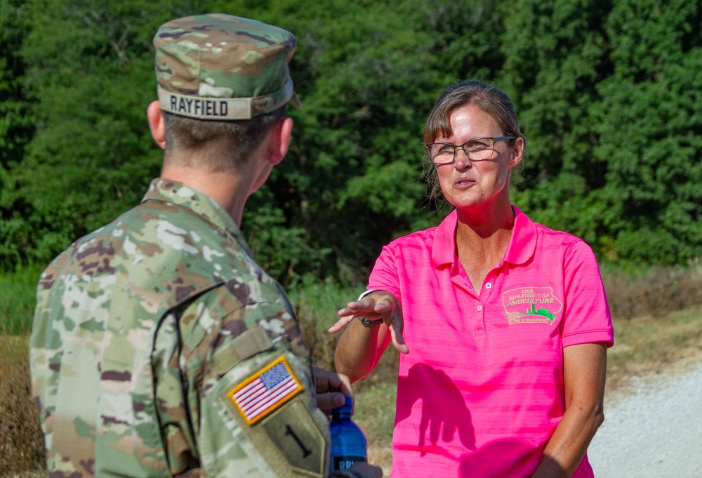 Col. Travis Rayfield talks with a Rathbun Lake partner