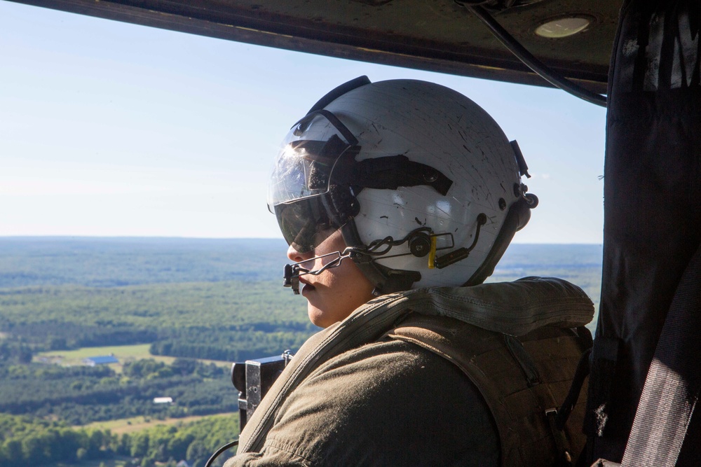 Marines with Marine Light Attack Helicopter Squadron  (HMLA) 167 support exercise Northern Strike 22-2