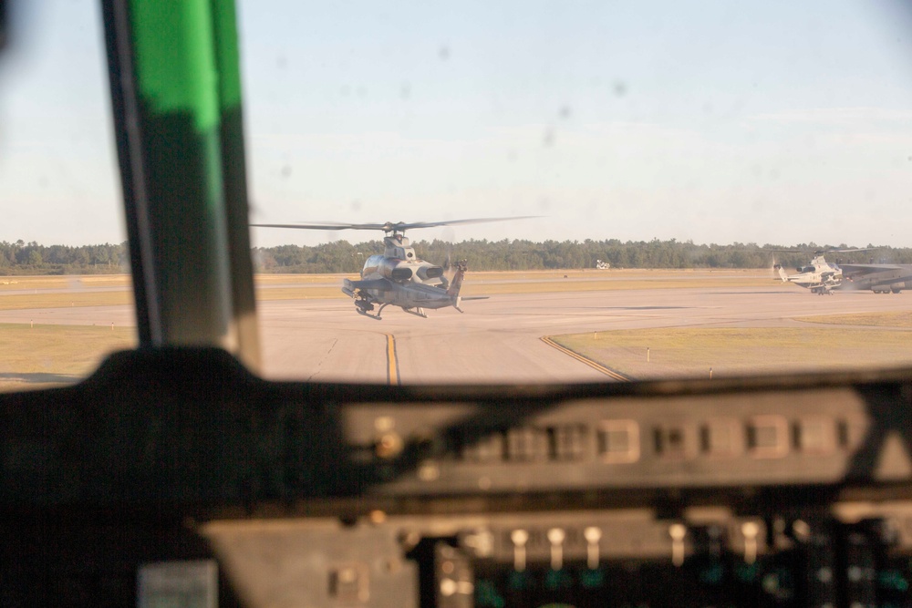 Marines with Marine Light Attack Helicopter Squadron (HMLA) 167 support exercise Northern Strike 22-2