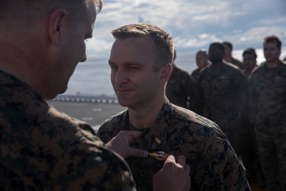 U.S. Navy Lt. Cmdr. John T. Haggerty Receives FMF Pin