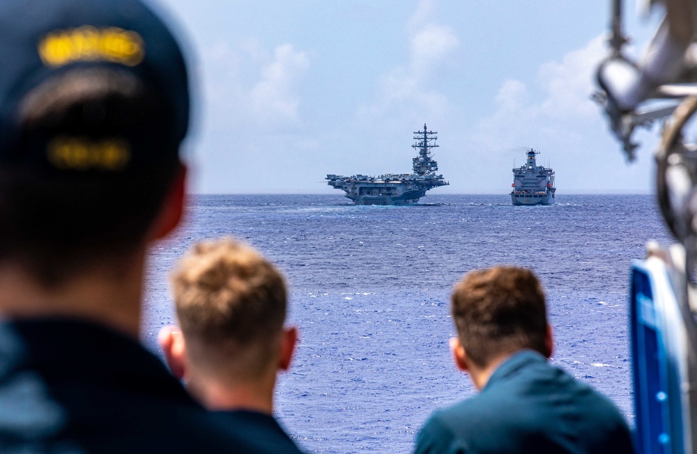 USS Chancellorsville Observes a Replenishment-at-sea