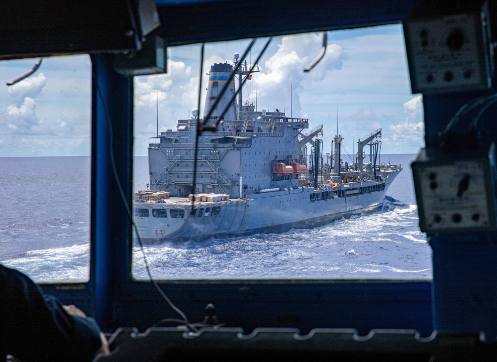 USS Chancellorsville Conducts a Replenishment-at-sea