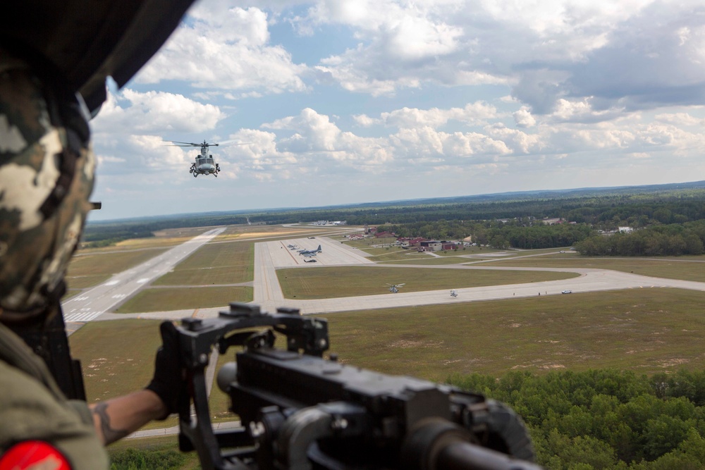 Marines with Marine Light Attack Helicopter Squadron (HMLA) 167 support exercise Northern Strike 22-2