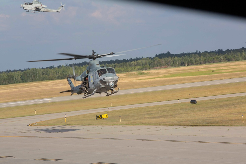 Marines with Marine Light Attack Helicopter Squadron (HMLA) 167 support exercise Northern Strike 22-2