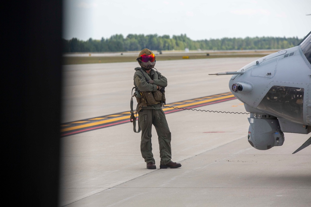 Marines with Marine Light Attack Helicopter Squadron (HMLA) 167 support exercise Northern Strike 22-2