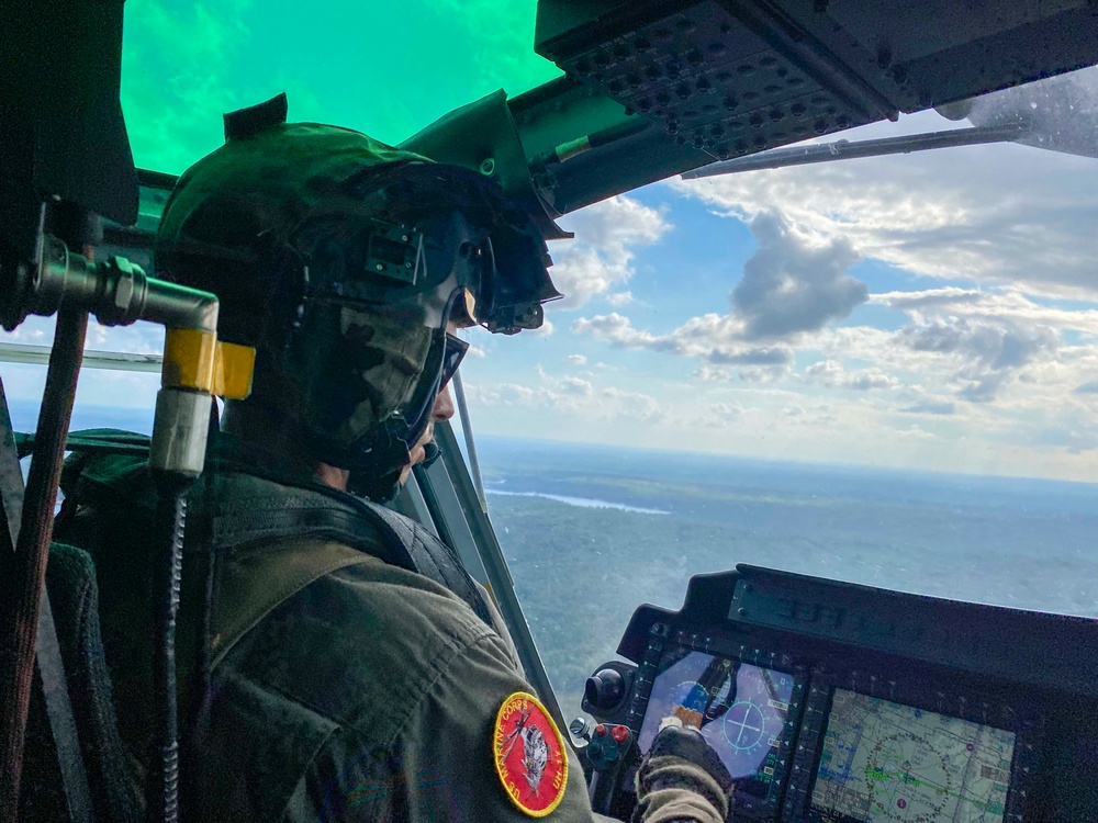 Marines with Marine Light Attack Helicopter Squadron (HMLA) 167 support exercise Northern Strike 22-2