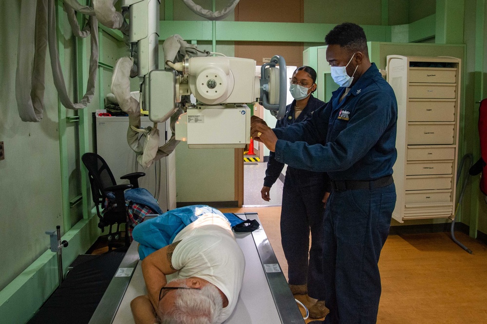 USNS Mercy Radiology performs X-rays for local community members