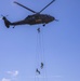 Soldiers rappel from UH-60 Black Hawk During Air Assault