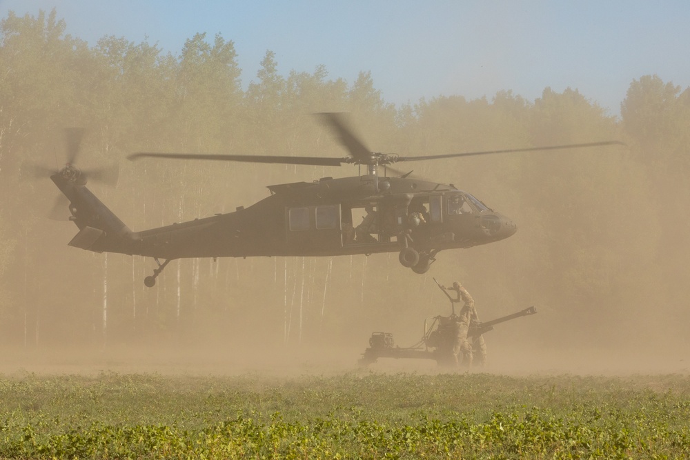 1-134th Field Artillery Regiment conducts sling load operations during Northern Strike