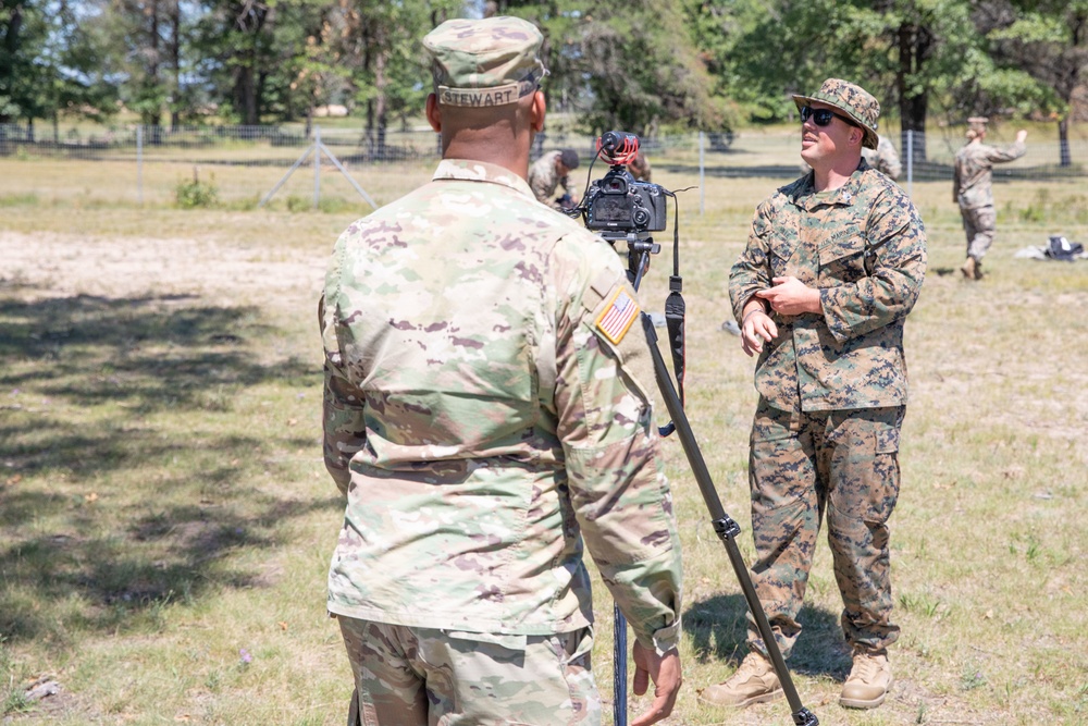 Public Affairs conducting interview U.S. Marine Corps CLR 4