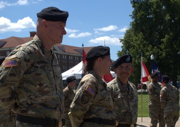 Lt. Gen. Jody Daniels, Maj. Gen. Miguel Castellanos and Brig. Gen. Edwards Merrigan prior to the Change of Command