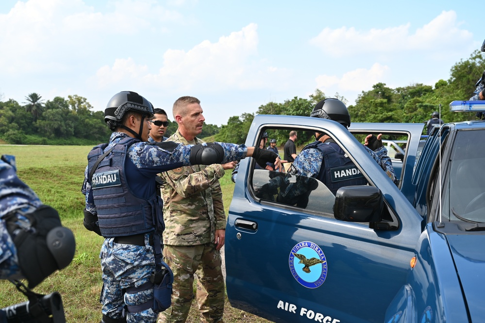 U.S. and Malaysian servicemembers hone base defense tactics