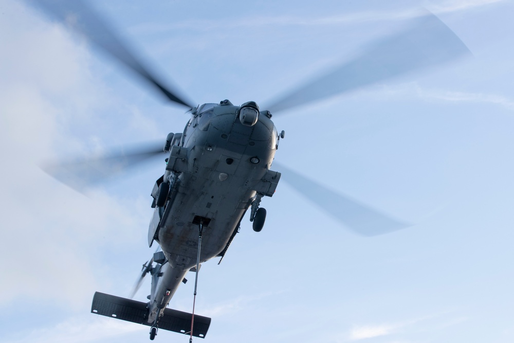 USS Tripoli Conducts Vertical Replenishment