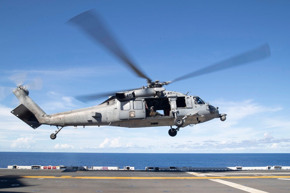 USS Tripoli Conducts Flight Operations with VMM-262 (Reinforced)