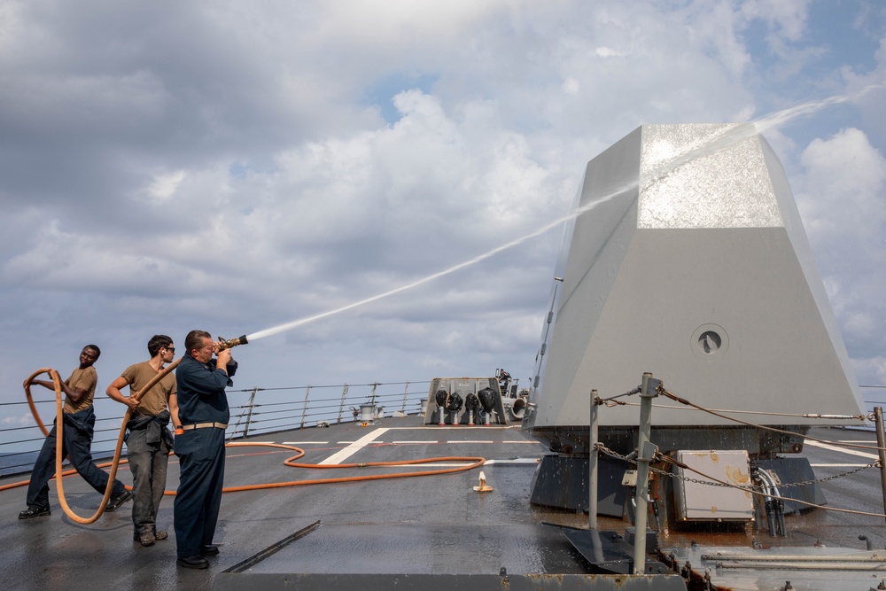 The USS Bainbridge is on a scheduled deployment in the U.S. Naval Forces Europe area of operations, employed by U.S. Sixth Fleet to defend U.S., Allied and Partner interests.