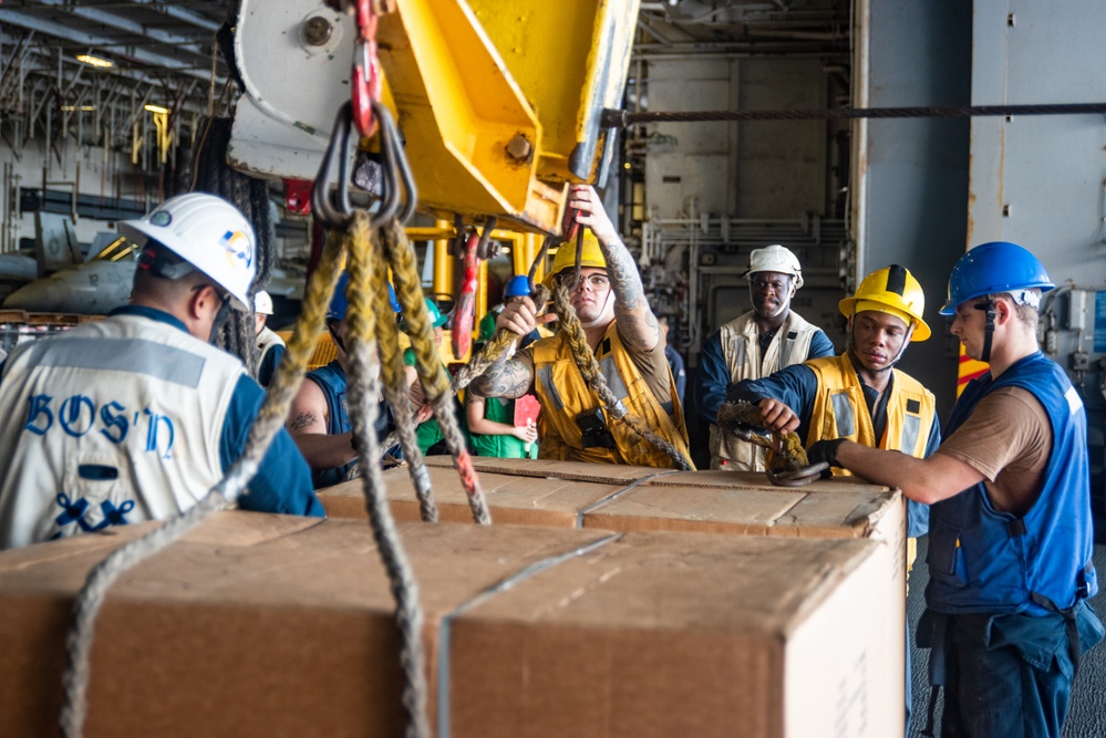 USS Ronald Reagan (CVN 76) conducts fueling-at-sea with USNS Rappahannock (T-AO 204)