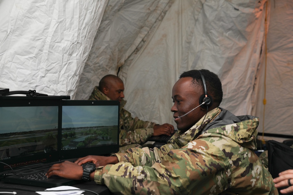 OKARNG trains on an air traffic control simulation