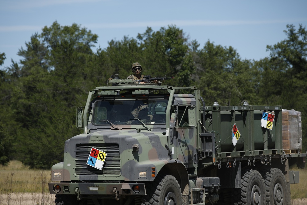 U.S. Marines transport logistical items during Northern Strike 22.