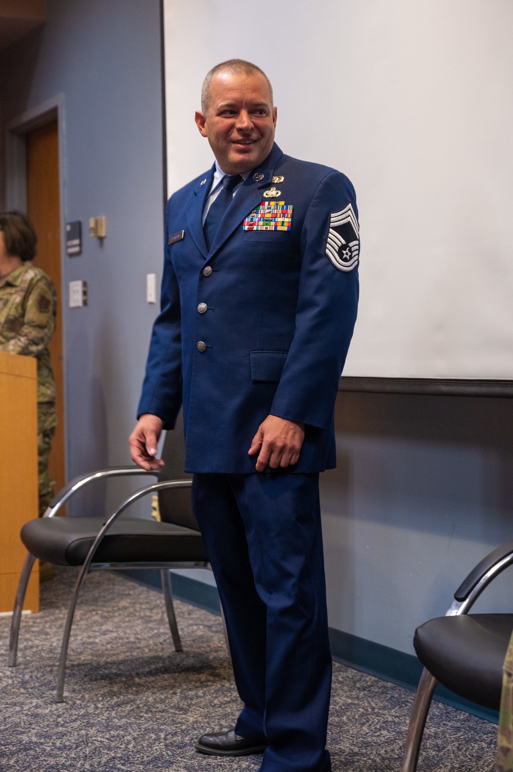 Senior Master Sgt. Andrew Edenburn promoted to chief master sergeant Aug. 14, 2022