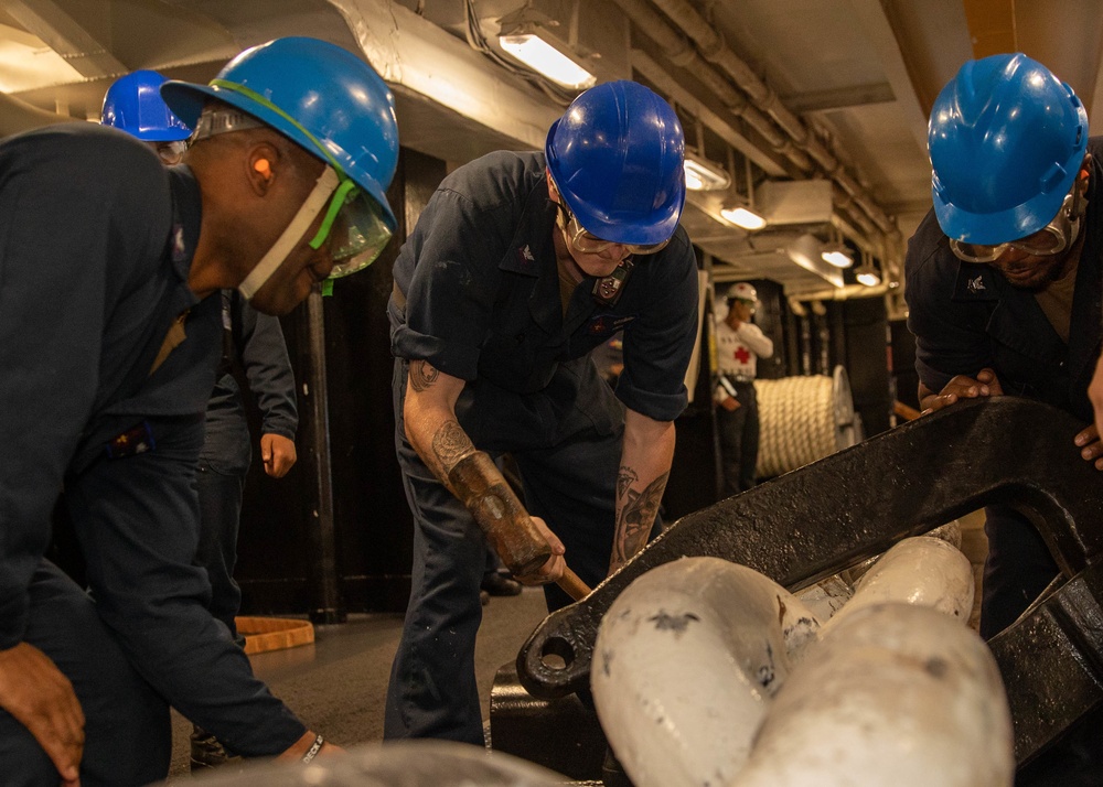 USS George H.W. Bush (CVN 77) Conducts Anchoring Exercise