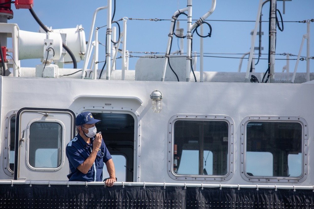 Japan Coast Guard ship docks at MCAS Iwakuni Harbor