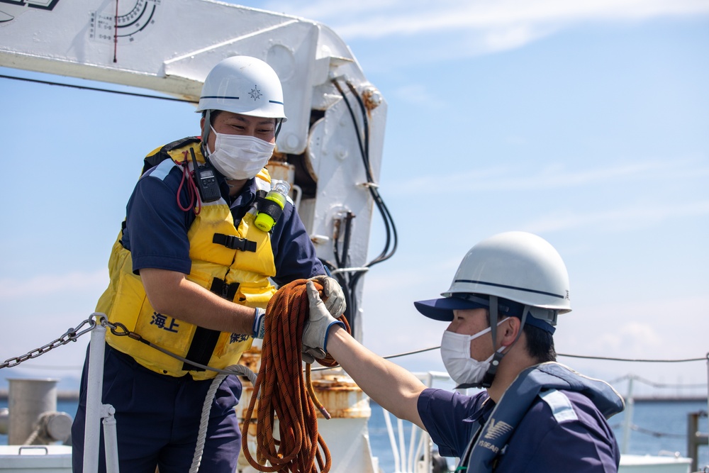 Japan Coast Guard ship docks at MCAS Iwakuni Harbor