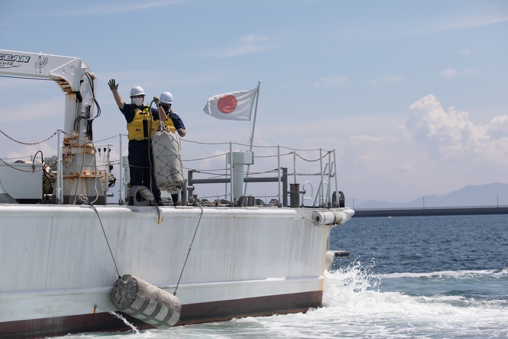 Japan Coast Guard ship docks at MCAS Iwakuni Harbor